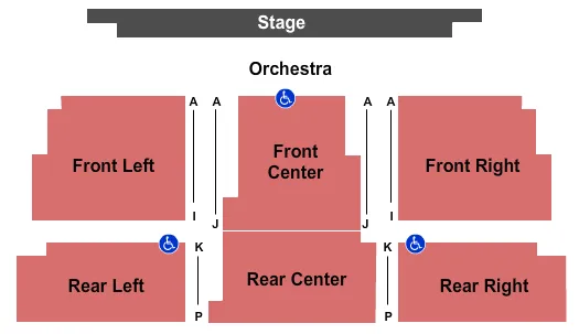 LEO J WELDER CENTER FOR THE PERFORMING ARTS END STAGE Seating Map Seating Chart