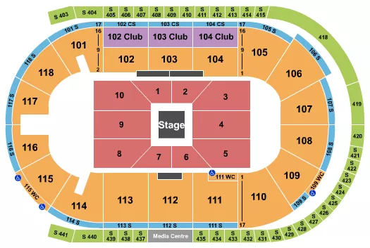 CENTER STAGE Seating Map Seating Chart
