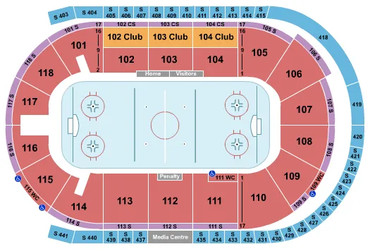 HOCKEY 1 Seating Map Seating Chart