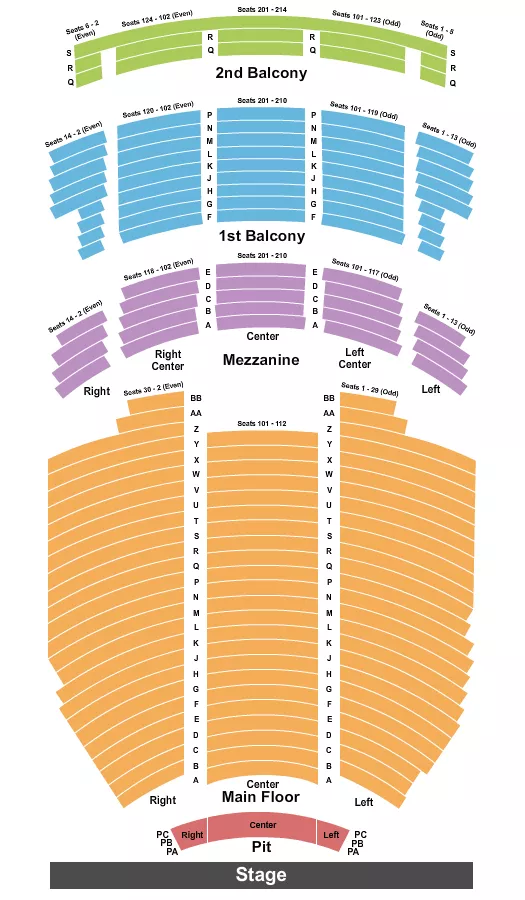 ENDSTAGE PIT Seating Map Seating Chart