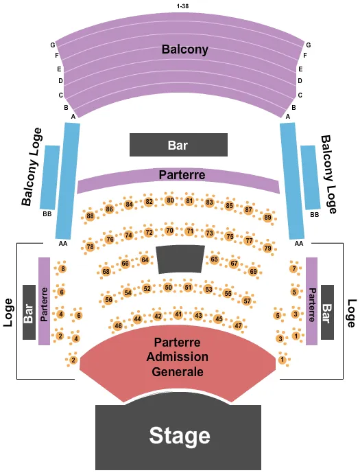 MARIE MAI Seating Map Seating Chart