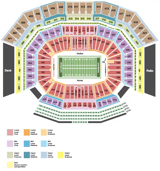 LEVIS STADIUM FOOTBALL SUPER BOWL ZONES Seating Map Seating Chart