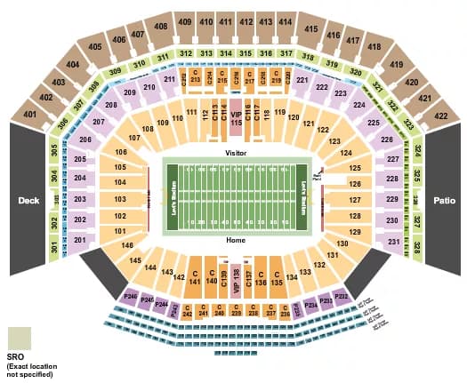 LEVIS STADIUM FOOTBALL RW Seating Map Seating Chart