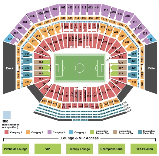 LEVIS STADIUM SOCCER WC CATEGORY 2 Seating Map Seating Chart