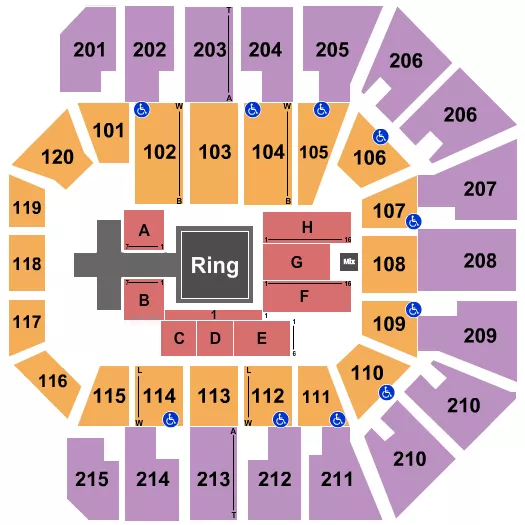 WRESTLING 3 Seating Map Seating Chart