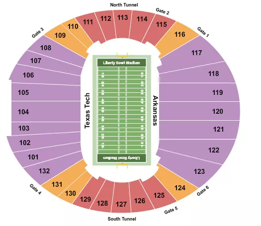 LIBERTY BOWL Seating Map Seating Chart