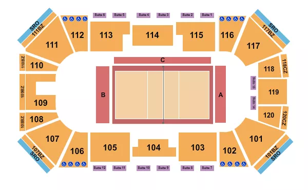 VOLLEYBALL Seating Map Seating Chart