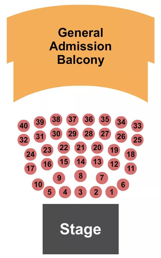 LIBERTY HALL KS ENDSTAGE TABLES Seating Map Seating Chart