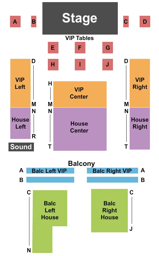 END STAGE Seating Map Seating Chart