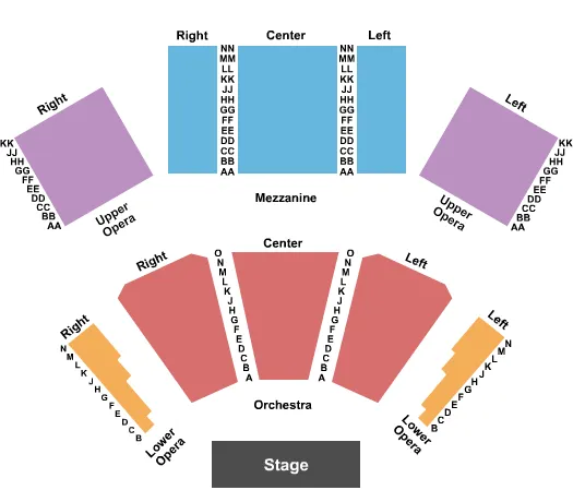 END STAGE Seating Map Seating Chart