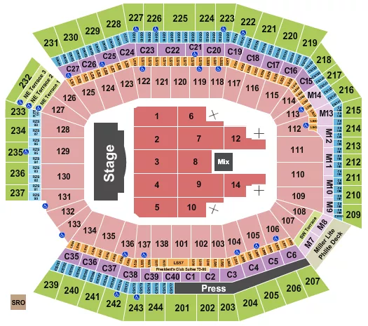 BRUNO MARS Seating Map Seating Chart