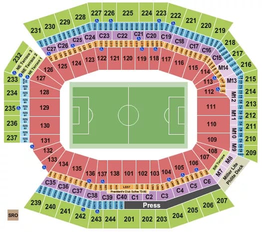 SOCCER Seating Map Seating Chart