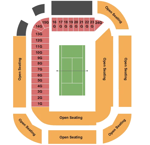 GRANDSTAND COURT Seating Map Seating Chart