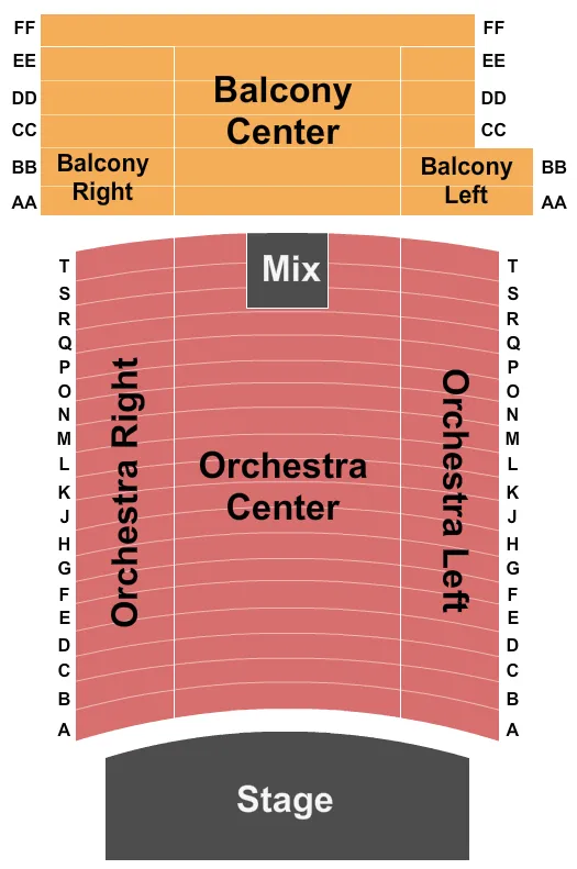 END STAGE Seating Map Seating Chart