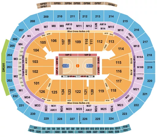 BASKETBALL COLLEGE Seating Map Seating Chart