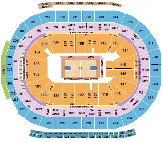 BASKETBALL GLOBETROTTERS Seating Map Seating Chart