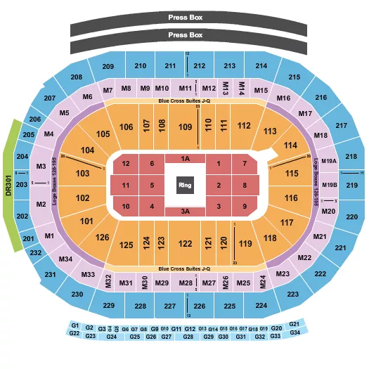 BOXING Seating Map Seating Chart