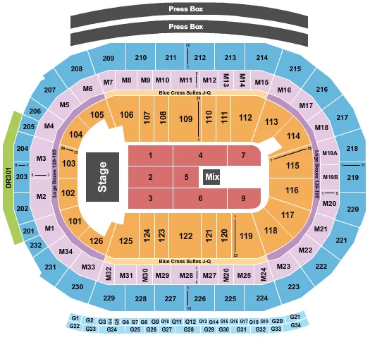 ENDSTAGE 2 Seating Map Seating Chart
