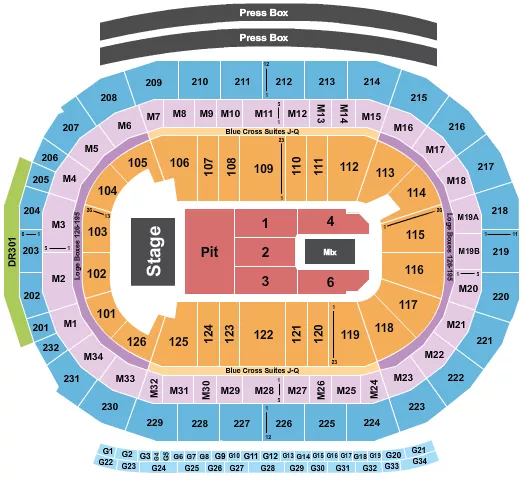 JOHNNY BLUE SKIES Seating Map Seating Chart