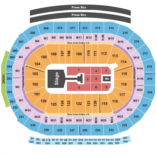 JONAS BROTHERS Seating Map Seating Chart