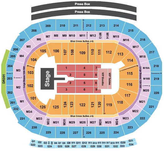 MARY J BLIGE Seating Map Seating Chart