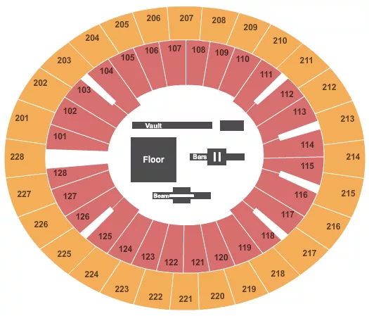 GYMNASTICS Seating Map Seating Chart