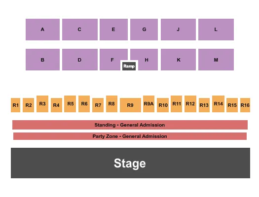 LOGAN COUNTY FAIRGROUNDS CO ENDSTAGE GA PARTY ZONE Seating Map Seating Chart