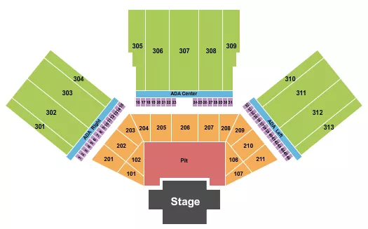 FM BANK AMPHITHEATER OF LONG BEACH ENDSTAGE PIT 2 Seating Map Seating Chart