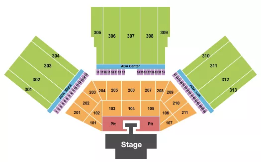 FM BANK AMPHITHEATER OF LONG BEACH ENDSTAGE PIT 3 Seating Map Seating Chart
