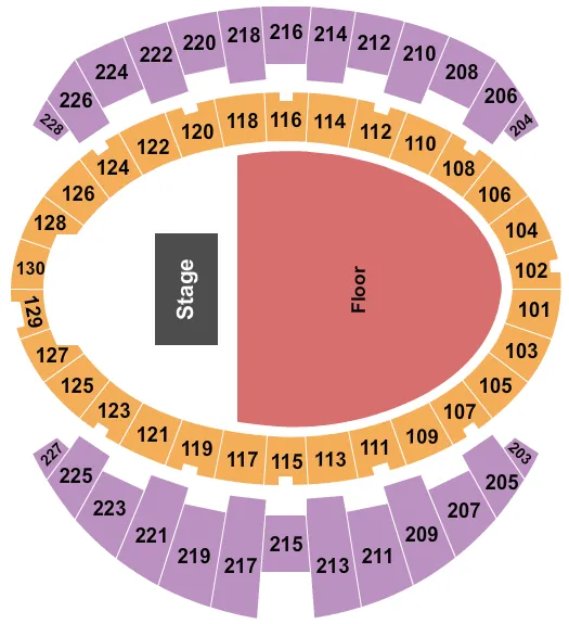 ENDSTAGE GA FLOOR Seating Map Seating Chart