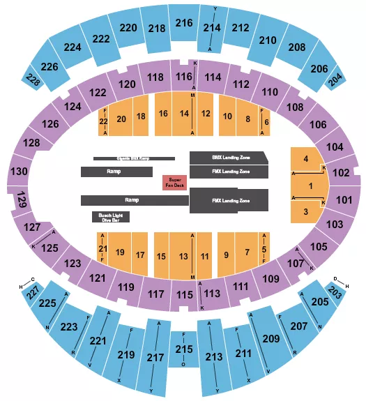 NITRO CIRCUS Seating Map Seating Chart