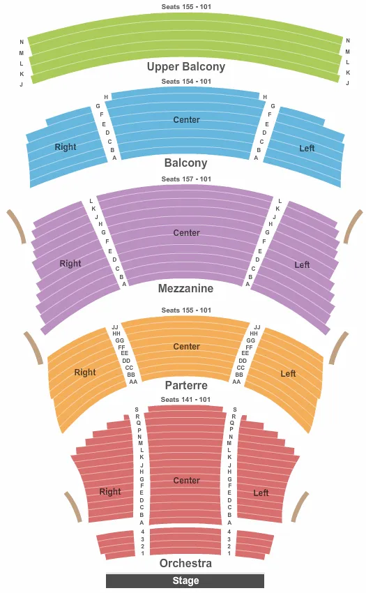 END STAGE Seating Map Seating Chart