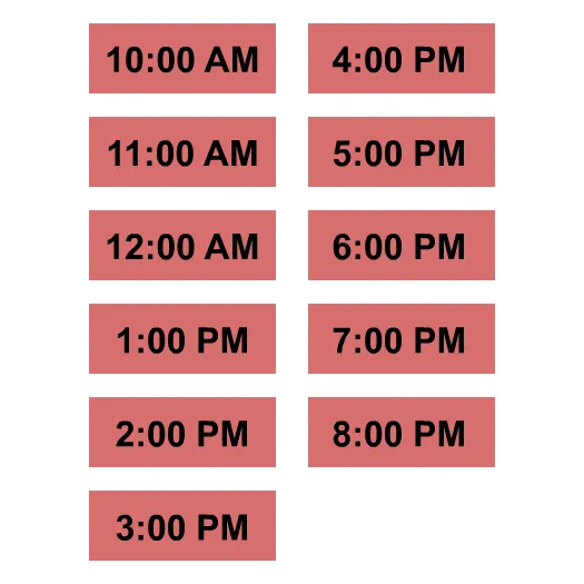 TIMED ENTRY Seating Map Seating Chart
