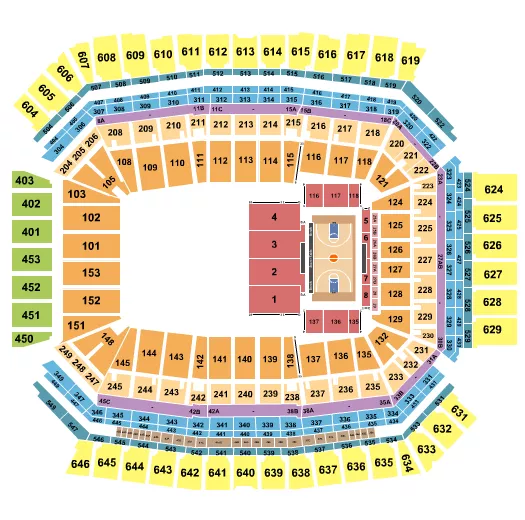 BASKETBALL HALF STADIUM Seating Map Seating Chart