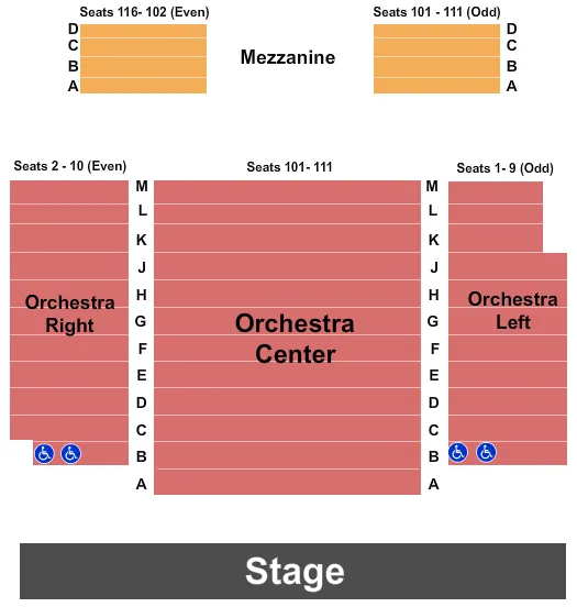 END STAGE Seating Map Seating Chart