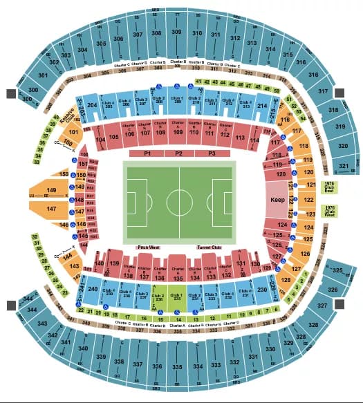 SOCCER 2 Seating Map Seating Chart