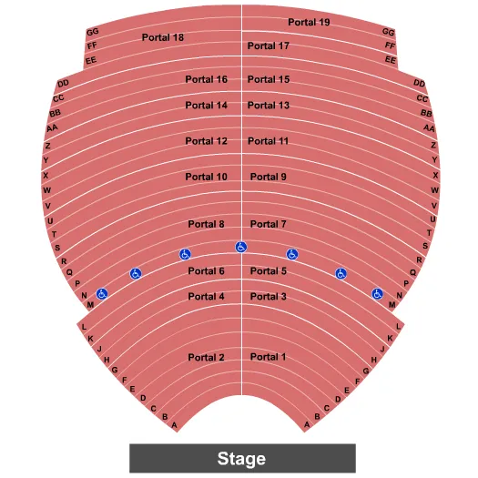 LYELL B CLAY CONCERT THEATRE WVU ENDSTAGE 2 Seating Map Seating Chart