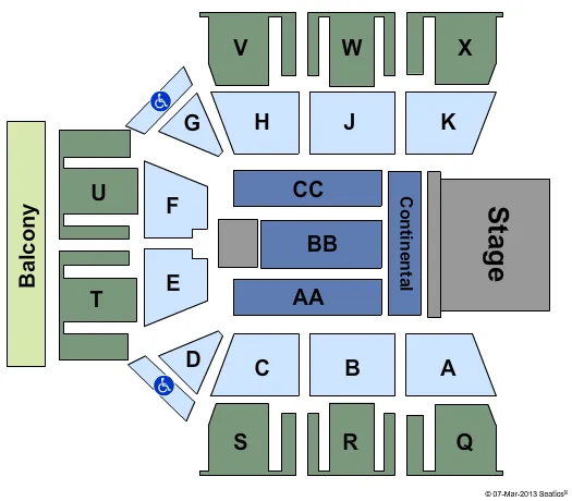 END STAGE CONT FLOOR Seating Map Seating Chart