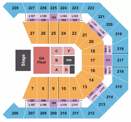 ENDSTAGE GA FLOOR 2 Seating Map Seating Chart
