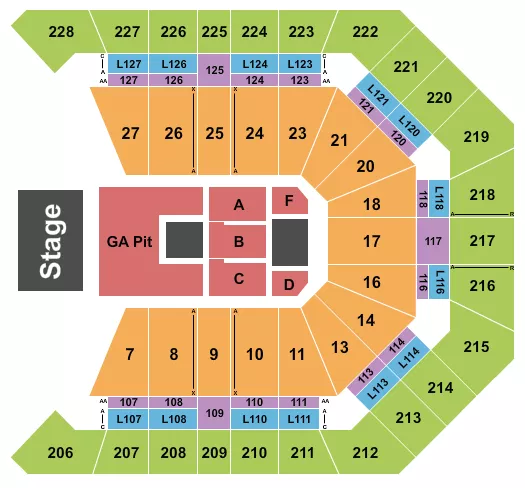 NINE INCH NAILS Seating Map Seating Chart