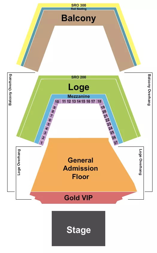 ENDSTAGE GOLD Seating Map Seating Chart