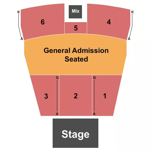 MGM NORTHFIELD PARK CENTER STAGE ENDSTAGE GA RSVD Seating Map Seating Chart