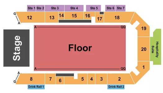 MT BANK CENTER ENDSTAGE RSV FLOOR Seating Map Seating Chart