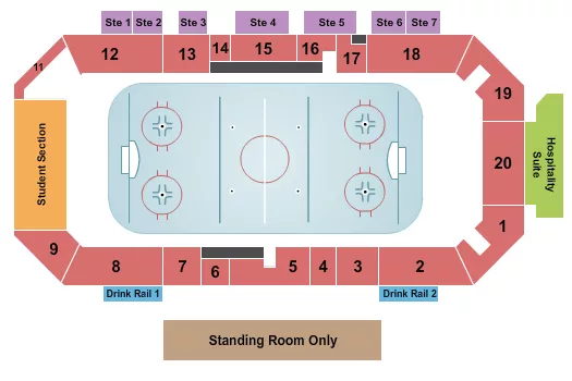 MT BANK CENTER HOCKEY Seating Map Seating Chart
