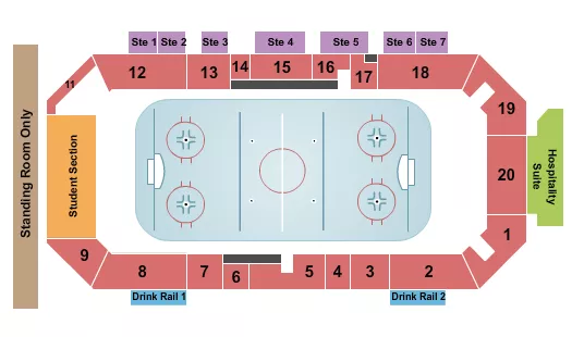 MT BANK CENTER HOCKEY Seating Map Seating Chart