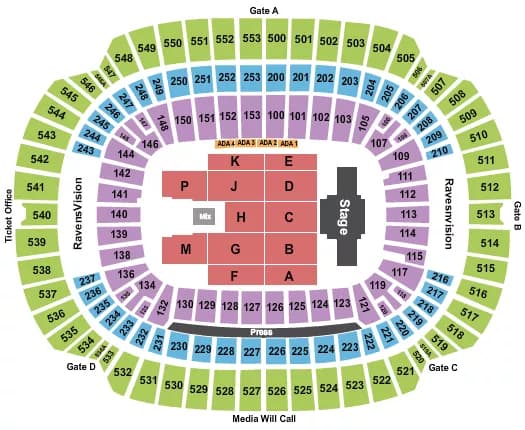 MT BANK STADIUM BILLY JOEL 2 Seating Map Seating Chart
