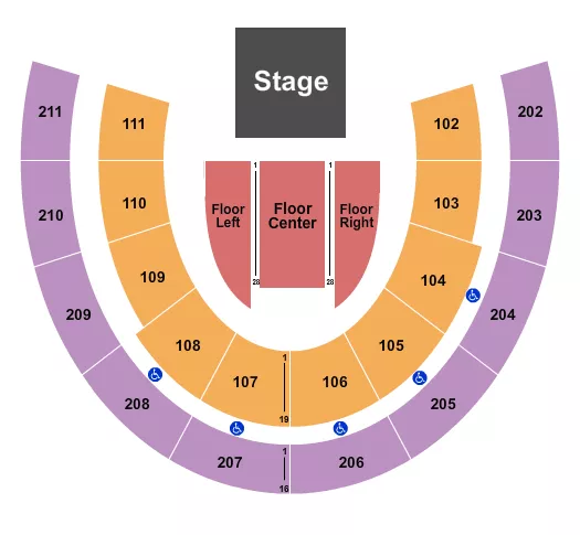 MABEE CENTER OK HALF HOUSE RESERVED 2 Seating Map Seating Chart