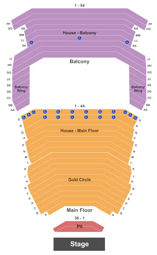END STAGE Seating Map Seating Chart
