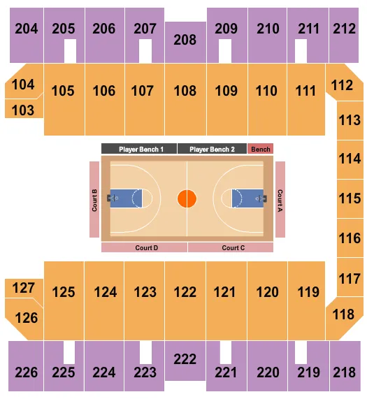 MACON CENTREPLEX COLISEUM HARLEM GLOBETROTTERS 2 Seating Map Seating Chart
