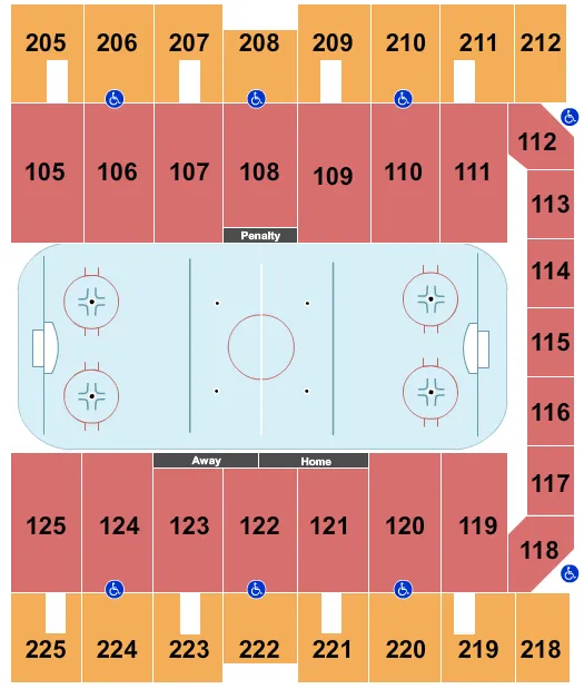 MACON CENTREPLEX COLISEUM HOCKEY 2 Seating Map Seating Chart